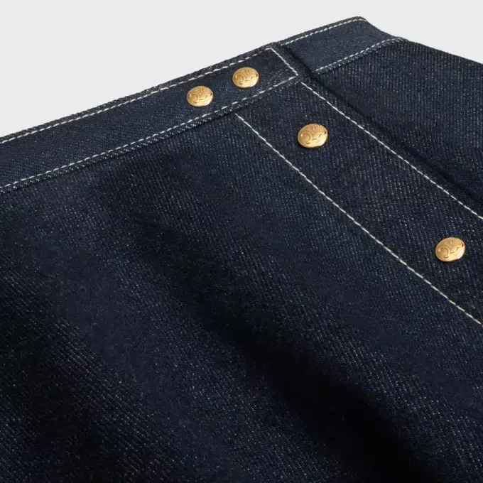Peplum Skirt in Lightweight Cotton Denim Peplum Skirt in Lightweight Cotton Denim