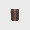 Phone Pouch with Flap in Triomphe Canvas and Calfskin Phone Pouch with Flap in Triomphe Canvas and Calfskin