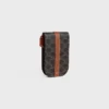 Phone Pouch with Flap in Triomphe Canvas and Calfskin Phone Pouch with Flap in Triomphe Canvas and Calfskin