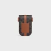 Phone Pouch with Flap in Triomphe Canvas and Calfskin Phone Pouch with Flap in Triomphe Canvas and Calfskin