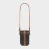 Phone Pouch with Flap in Triomphe Canvas and Calfskin Phone Pouch with Flap in Triomphe Canvas and Calfskin