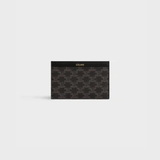 Plain Card Holder in Triomphe Canvas and Calfskin