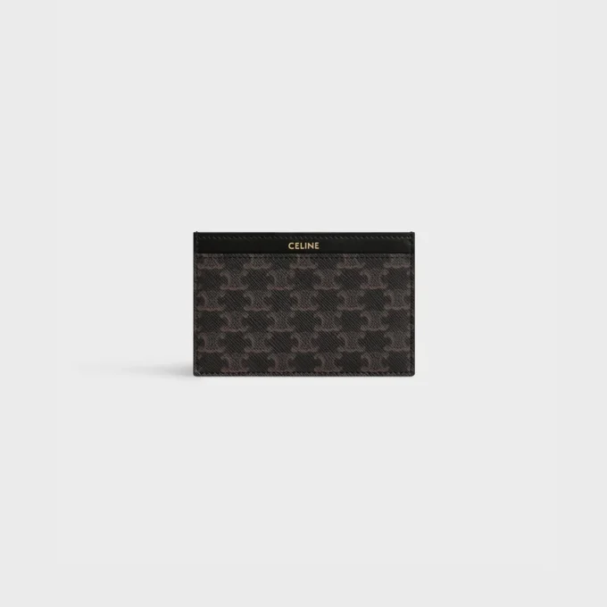 Plain Card Holder in Triomphe Canvas and Calfskin Plain Card Holder in Triomphe Canvas and Calfskin