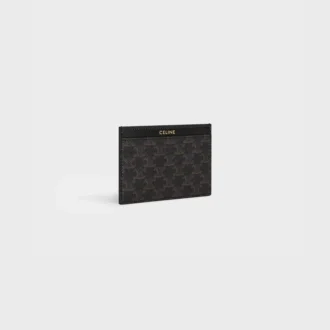 Plain Card Holder in Triomphe Canvas and Calfskin
