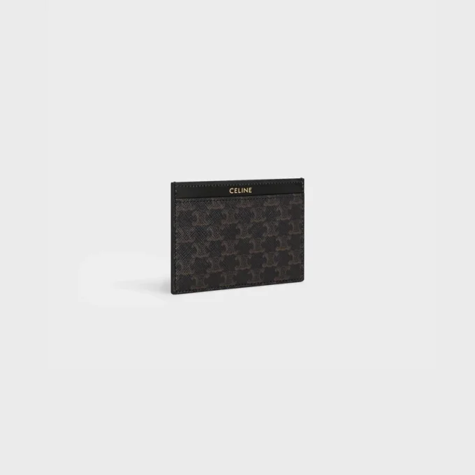 Plain Card Holder in Triomphe Canvas and Calfskin Plain Card Holder in Triomphe Canvas and Calfskin