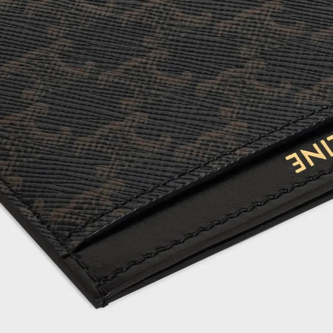 Plain Card Holder in Triomphe Canvas and Calfskin Plain Card Holder in Triomphe Canvas and Calfskin