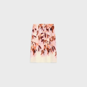 Pleated Skirt in Crepe De Chine
