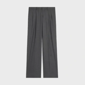 Pleated Trousers in Cashmere Canvas