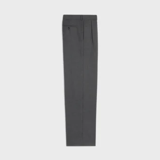 Pleated Trousers in Cashmere Canvas