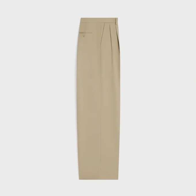 Pleated Trousers in Cotton and Wool Gabardine Pleated Trousers in Cotton and Wool Gabardine