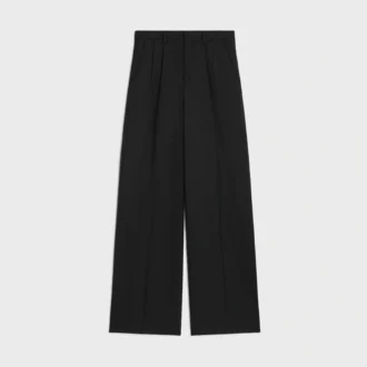 Pleated Trousers in Light Wool Gabardine