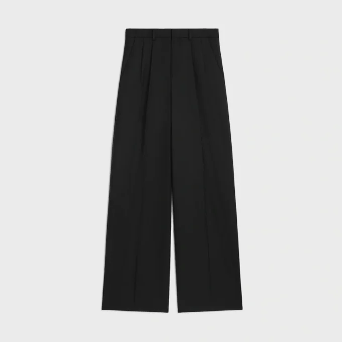 Pleated Trousers in Light Wool Gabardine Pleated Trousers in Light Wool Gabardine