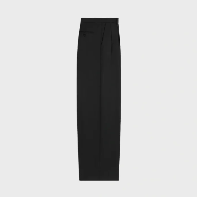 Pleated Trousers in Light Wool Gabardine Pleated Trousers in Light Wool Gabardine