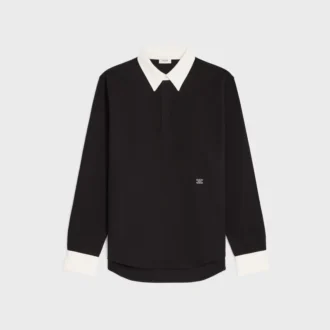 Polo Shirt in Ribbed Cotton Jersey