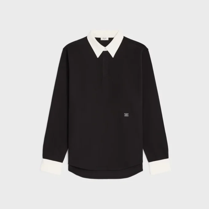 Polo Shirt in Ribbed Cotton Jersey Polo Shirt in Ribbed Cotton Jersey