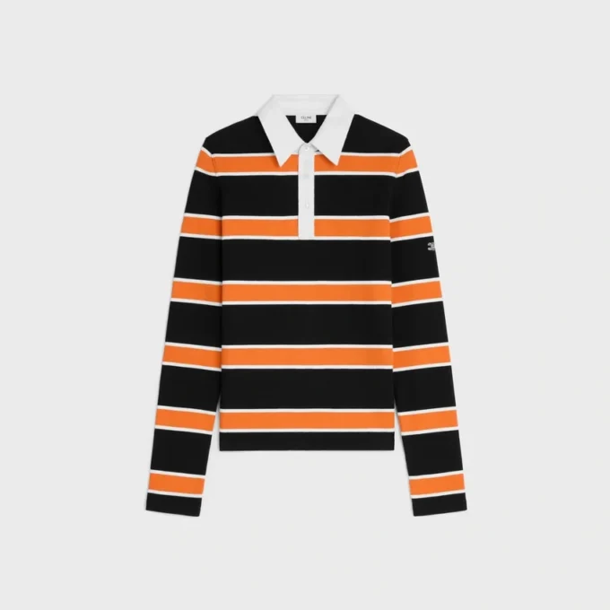 Polo Shirt in Striped Cotton Jersey Polo Shirt in Striped Cotton Jersey
