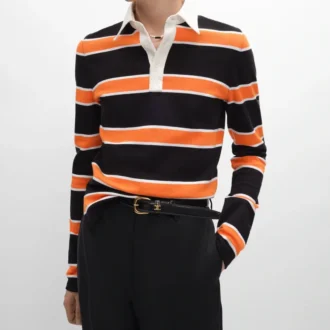 Polo Shirt in Striped Cotton Jersey