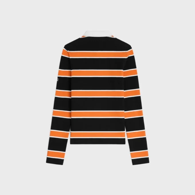 Polo Shirt in Striped Cotton Jersey Polo Shirt in Striped Cotton Jersey