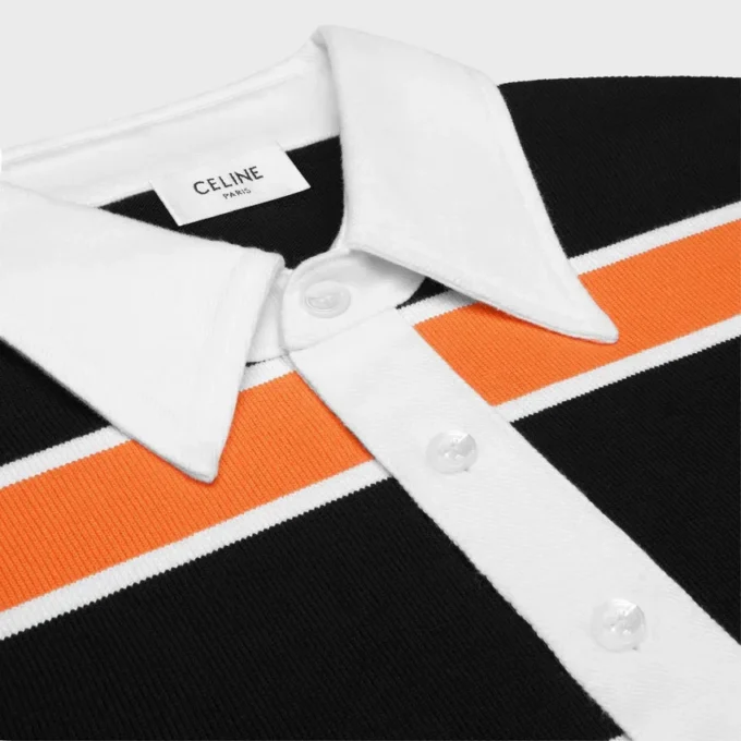 Polo Shirt in Striped Cotton Jersey Polo Shirt in Striped Cotton Jersey