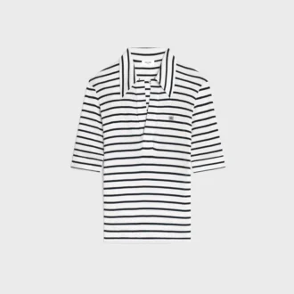 Polo Shirt in Striped Silk Jersey