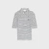 Polo Shirt in Striped Silk Jersey Polo Shirt in Striped Silk Jersey