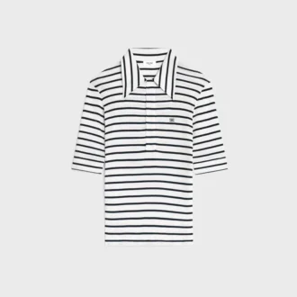 Polo Shirt in Striped Silk Jersey