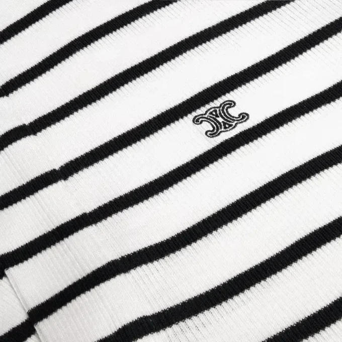 Polo Shirt in Striped Silk Jersey Polo Shirt in Striped Silk Jersey