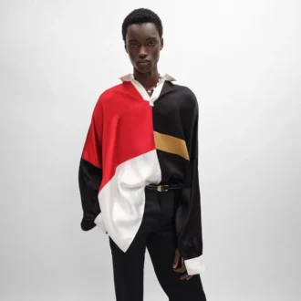 Polo Shirt in Viscose Satin