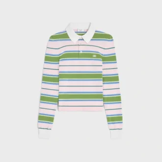 Polo Sweater in Striped Cotton
