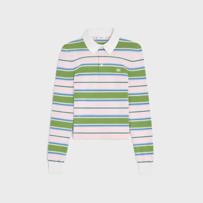 Polo Sweater in Striped Cotton Polo Sweater in Striped Cotton