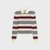 Polo Sweater in Striped Cotton Polo Sweater in Striped Cotton