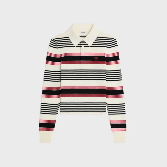 Polo Sweater in Striped Cotton Polo Sweater in Striped Cotton