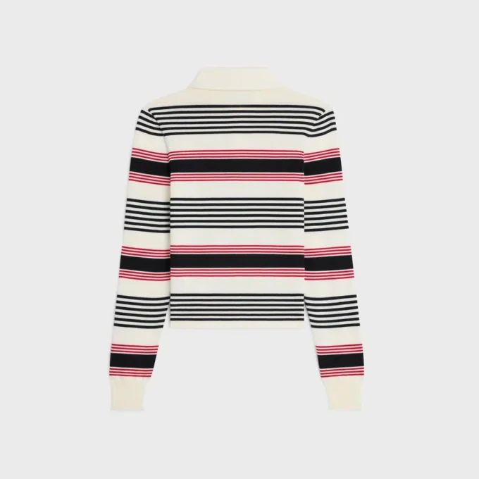 Polo Sweater in Striped Cotton Polo Sweater in Striped Cotton