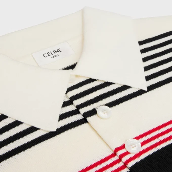 Polo Sweater in Striped Cotton Polo Sweater in Striped Cotton
