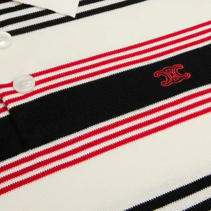 Polo Sweater in Striped Cotton Polo Sweater in Striped Cotton