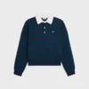 Polo Sweater in Striped Wool Polo Sweater in Striped Wool