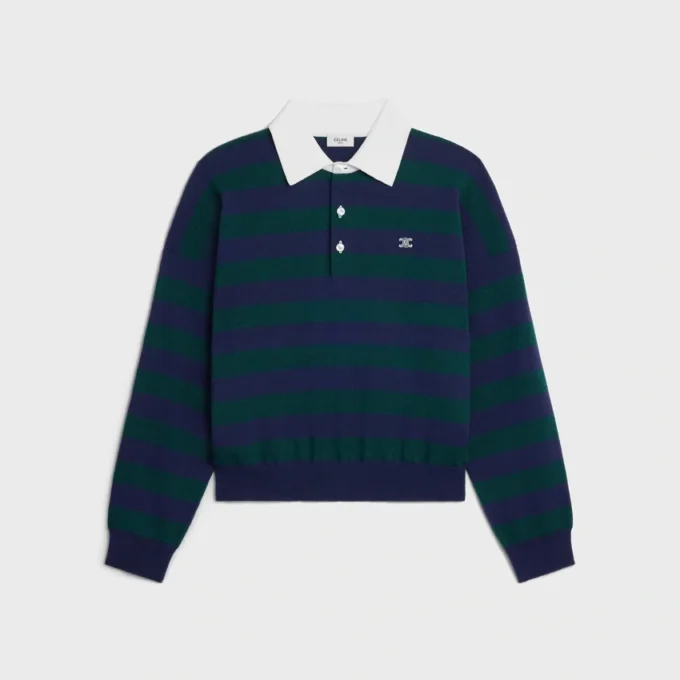 Polo Sweater in Striped Wool Polo Sweater in Striped Wool