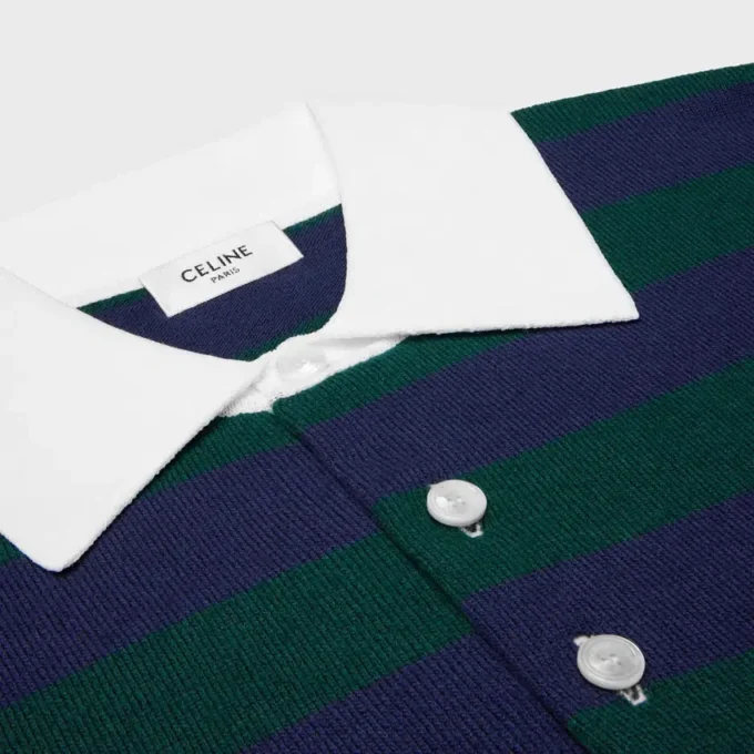 Polo Sweater in Striped Wool Polo Sweater in Striped Wool