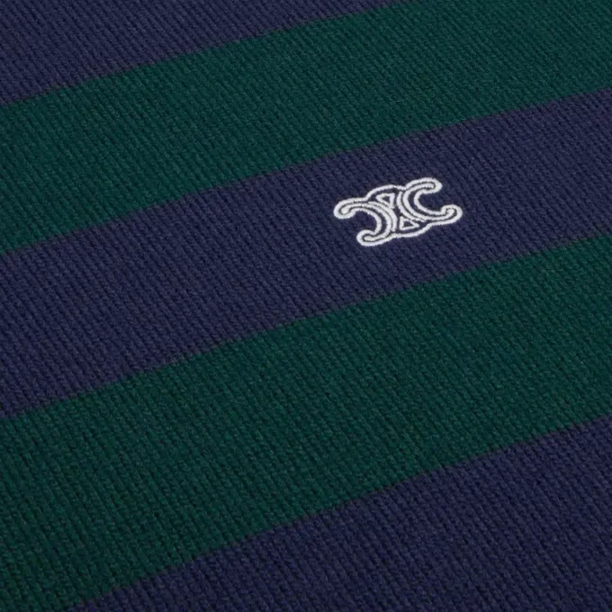 Polo Sweater in Striped Wool Polo Sweater in Striped Wool