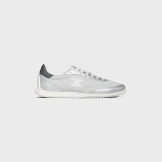 Racer Sneaker in Nylon, Laminated Calfskin and Calfskin