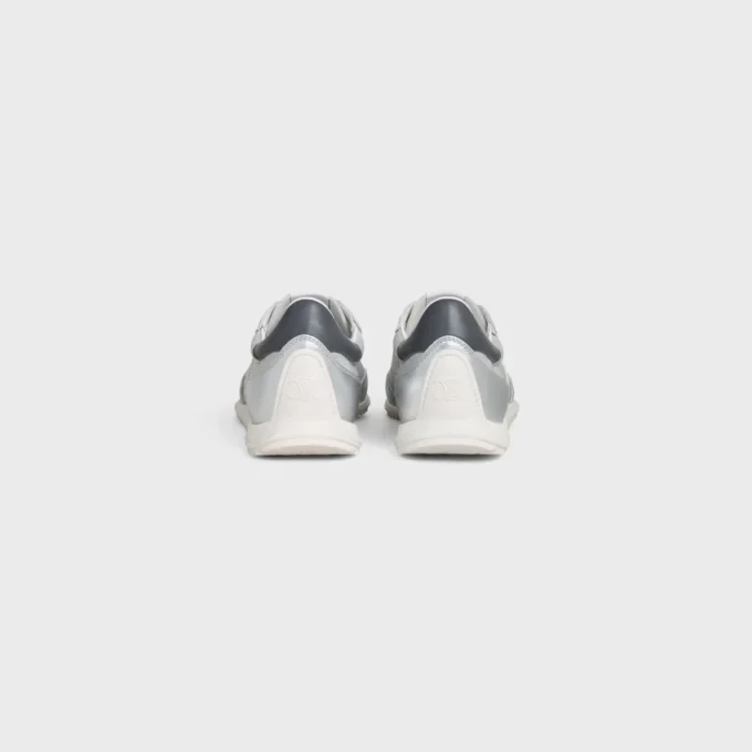 Racer Sneaker in Nylon, Laminated Calfskin and Calfskin Racer Sneaker in Nylon, Laminated Calfskin and Calfskin