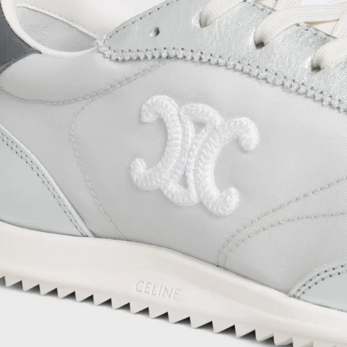 Racer Sneaker in Nylon, Laminated Calfskin and Calfskin Racer Sneaker in Nylon, Laminated Calfskin and Calfskin