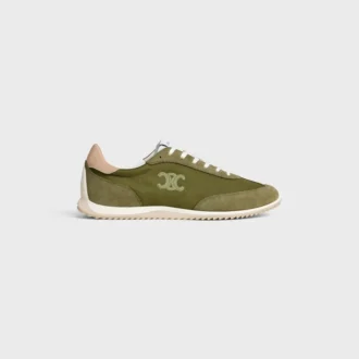 Racer Sneaker in Nylon, Suede Calfskin and Calfskin