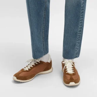 Racer Sneaker in Nylon, Suede Calfskin and Calfskin