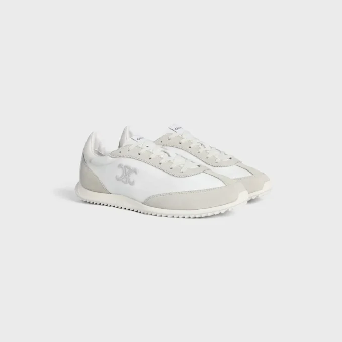 Racer Sneaker in Nylon, Suede Calfskin and Calfskin Racer Sneaker in Nylon, Suede Calfskin and Calfskin