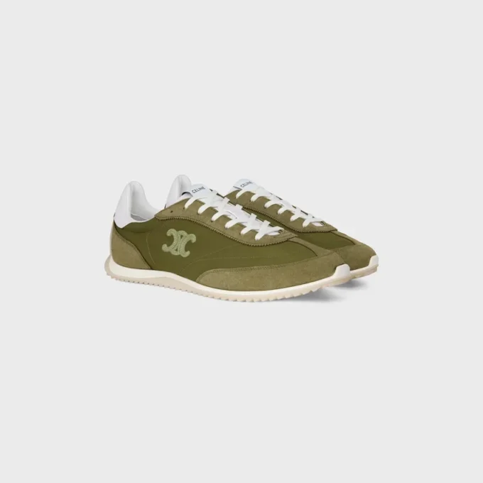 Racer Sneaker in Nylon, Suede Calfskin and Calfskin Racer Sneaker in Nylon, Suede Calfskin and Calfskin
