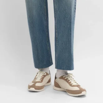 Racer Sneaker in Nylon, Suede Calfskin and Calfskin