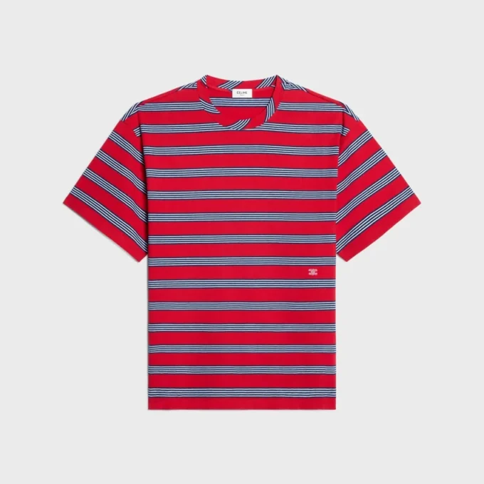Regular T-Shirt in Striped Cotton Jersey Regular T-Shirt in Striped Cotton Jersey