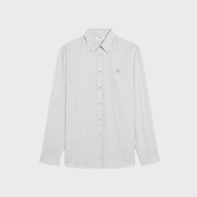 Relaxed Shirt in Checked Cotton Twill Relaxed Shirt in Checked Cotton Twill
