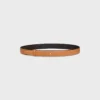 Reversible Strap 25Mm in Natural Calfskin and Triomphe Canvas